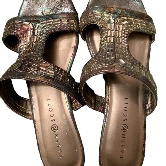 Karen Scott sparkly wedge sandals - Picture 2 of 6